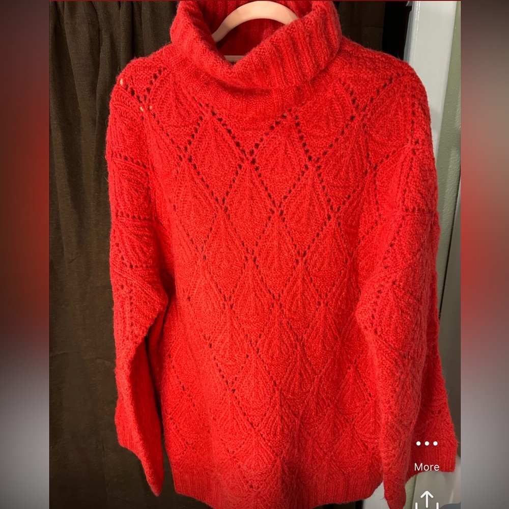 Oversized POL Cable Knit Chunky Red Sweater NWOT